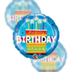 Balon Foliowy  Happy Birthday 18" Tort ze Świeczkami