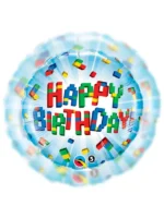 Balon Foliowy  Happy Birthday 18" klocki - obrazek 2