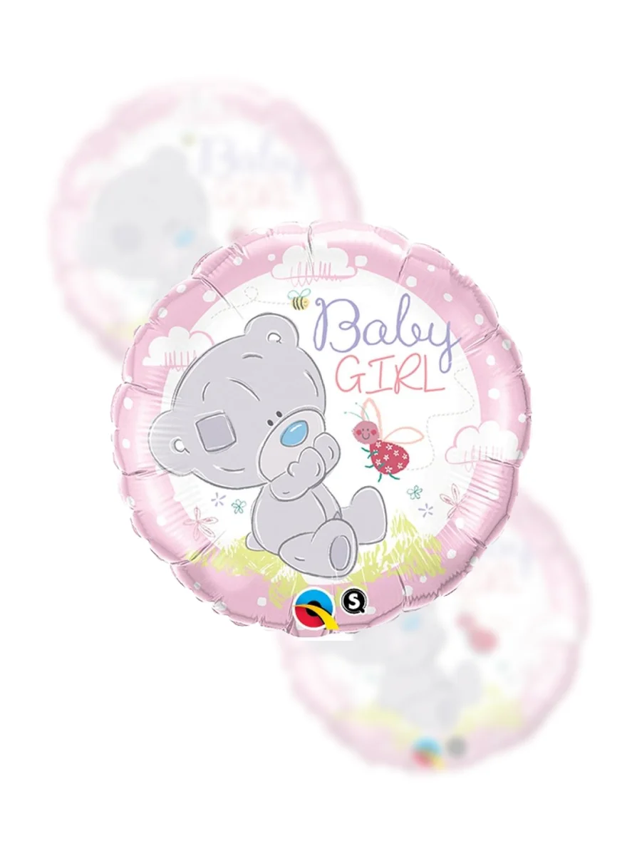 28170 QL Balon Foliowy Baby Girl miś 18" - obrazek 1