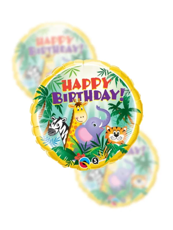 Balon Foliowy  Happy Birthday 18" dżungla - Z helem