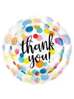 Balon Foliowy Thank you! 18" kolorowe grochy - obrazek 2