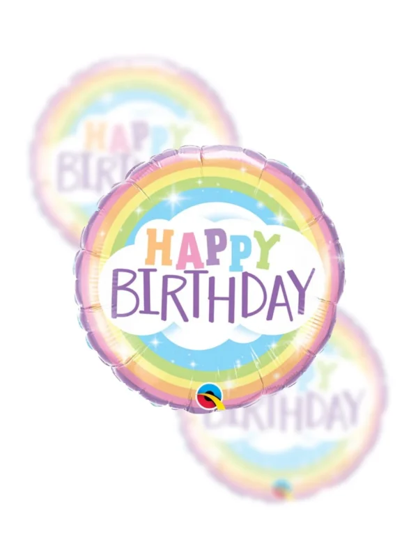 Balon Foliowy  Happy Birthday 18" tęczowy - Z helem