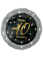 Balon Foliowy  Happy Birthday 18" gold black 40 - obrazek 2