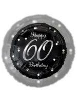 Balon Foliowy  Happy Birthday 18" silver black 60 - obrazek 2