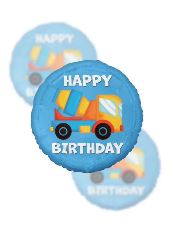 Balon Foliowy  Happy Birthday 18" betoniarka - Z helem