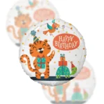 Balon Foliowy Happy Birthday 18" urodzinowy tygrysek