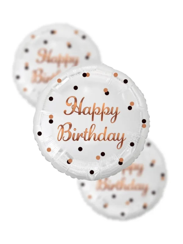 Balon Foliowy  Happy Birthday 18" rose gold - Z helem