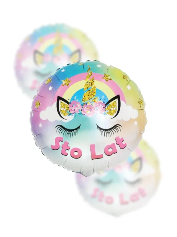 Balon Foliowy sto lat narwal 18" - Z helem