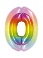 Balon Tęczowy Cyfra Foliowa ,,0″,76cm