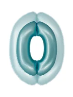 Balon Niebieski Cyfra Foliowa ,,0″, 76cm - obrazek 2