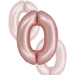 Balon Różowy Cyfra Foliowa ,,0″, 76cm