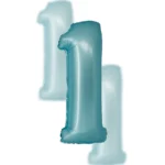 Balon Niebieski Cyfra Foliowa ,,1″, 76cm