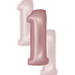 Balon Różowy Cyfra Foliowa ,,1″, 76cm