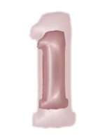 Balon Różowy Cyfra Foliowa ,,1″, 76cm - obrazek 2