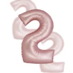 Balon Różowy Cyfra Foliowa ,,2″, 76cm