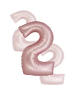 Balon Różowy Cyfra Foliowa ,,2″, 76cm