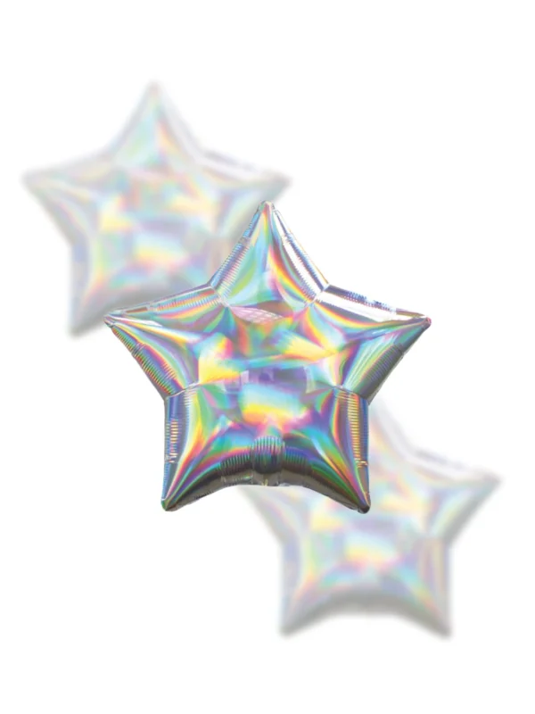 Balon Foliowy Gwiazdka 18" Holograficzna - Z helem