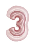 Balon Różowy Cyfra Foliowa ,,3″, 76cm - obrazek 2