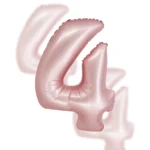Balon Różowy Cyfra Foliowa ,,4″, 76cm