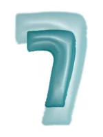 Balon Niebieski Cyfra Foliowa ,,7″, 76cm - obrazek 2