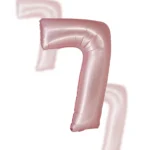 Balon Różowy Cyfra Foliowa ,,7″, 76cm
