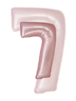 Balon Różowy Cyfra Foliowa ,,7″, 76cm - obrazek 2