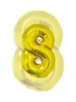 Balon Złota Cyfra Foliowa ,,8", 76cm - obrazek 2
