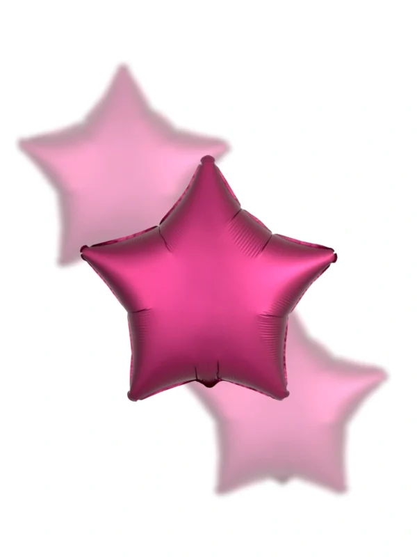 Balon Foliowy gwiazdka 18" Satynowy Burgundowo Czerwony - Z helem