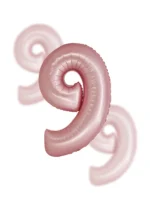 Balon Różowy Cyfra Foliowa ,,9″, 76cm