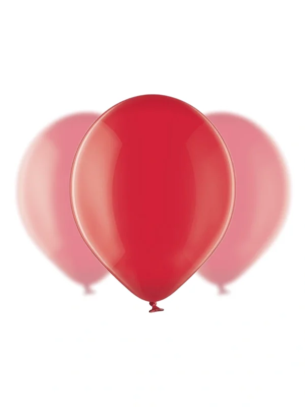 Balon Lateksowy 12" przeźroczysty czerwony - Z helem