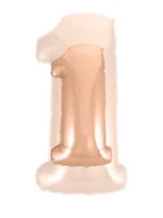Balon Rose Gold Cyfra Foliowa ,,1",92cm - obrazek 2