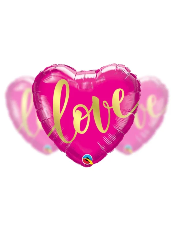 Balon Foliowy Gold Love 18" - Z helem
