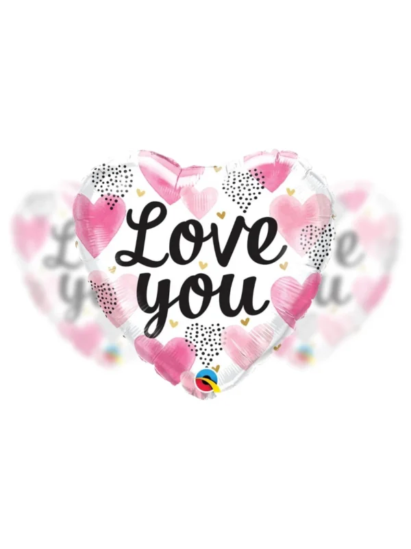 Balon Foliowy Love You Heart's 18" - Z helem