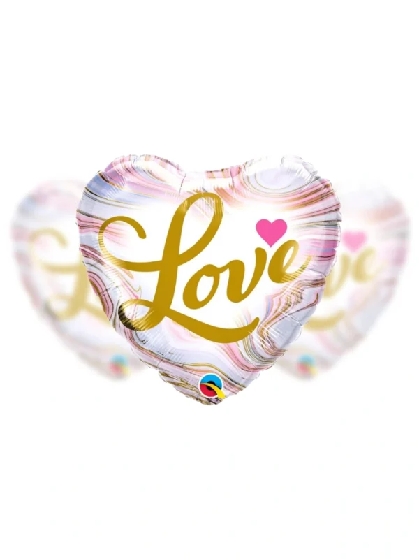 Balon Foliowy Marmurkowe Love 18" - Z helem