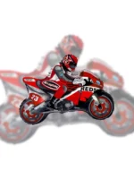 Balon Foliowy Czerwony Motor 24" - obrazek 2