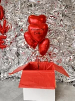 Walentynkowy Box Balonowy – 4 Czerwone Serca