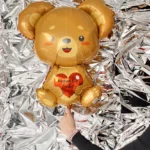 Balon foliowy miś z serduszkiem twój napis