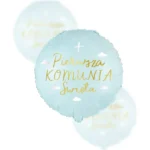 Balon Foliowy Niebieski Pierwsza Komunia Święta 18"