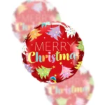 Balon foliowy Merry Christmas, Choinki 45cm (18")
