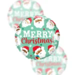 Balon foliowy Merry Christmas, Mikołajki 45cm (18")