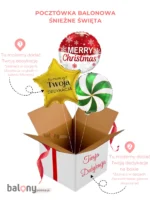 Prezent Świąteczny z życzeniami | Śnieżne Święta (box 3 balony) - obrazek 2