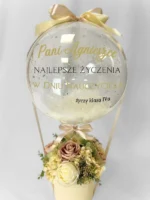 BALONBOX na patyczku ze SZTUCZNYMI KWIATAMI | PIÓRKA W BALONIE - obrazek 4