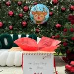Prezent Świąteczny z życzeniami | Prezent od Mikołaja | Box + Mały balon świąteczny