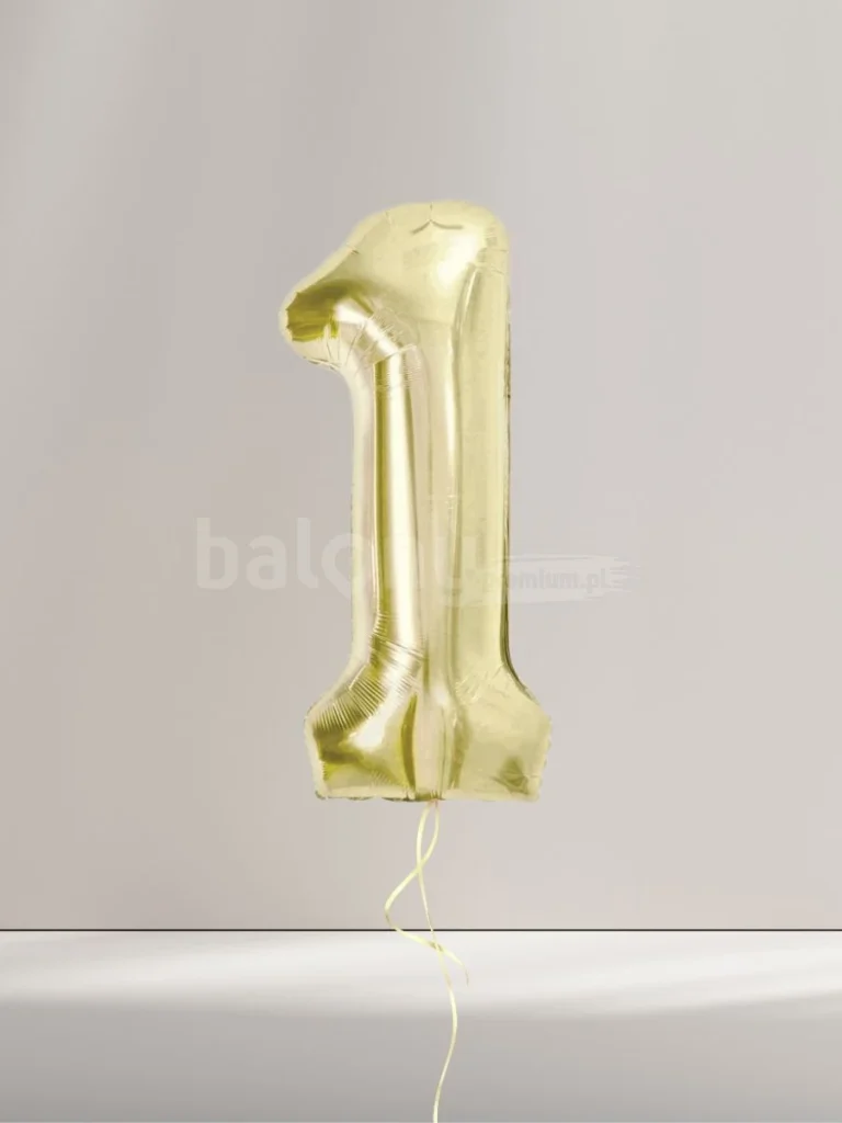 Balon cyfra 1 złota szampańska Kraków